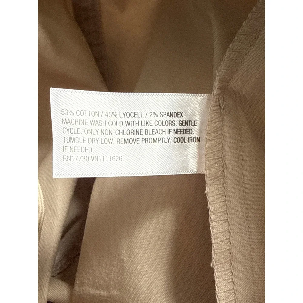 A New Day Womens Tan Khaki High Rise Cargo Pants Straight Leg Stretch Size 2